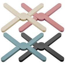 Foldable Trivet Pot Holder Expandable Stand Hot Pans Pad Heat Resistant Silicone