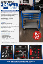 LC TECH 158 Piece 3 Drawer
