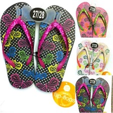 Girls BUTTERFLY Design FLIP FLOPS Childrens Kids Asstd. Colours & Sizes