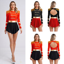 Women Circus Ringmaster Fancy Dress Leotard Halloween Cosplay Carnival Costume