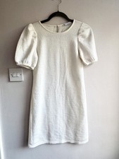 Zara White Textured Mini Dress