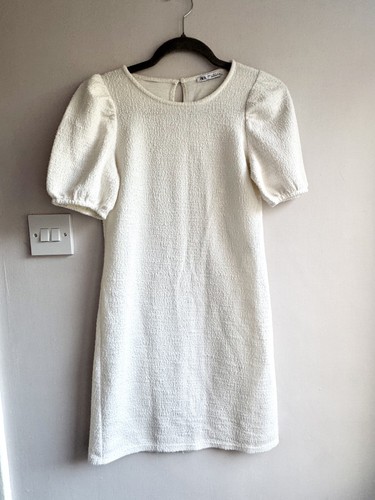 Zara white textured - white, dress