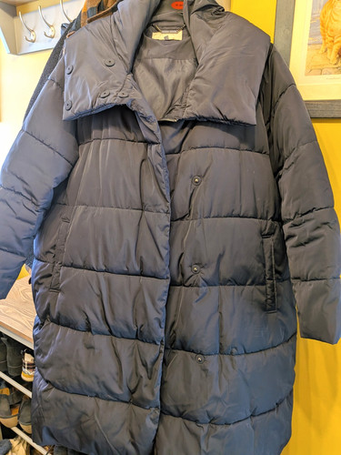 Hobbs navy long padded puffer - long,