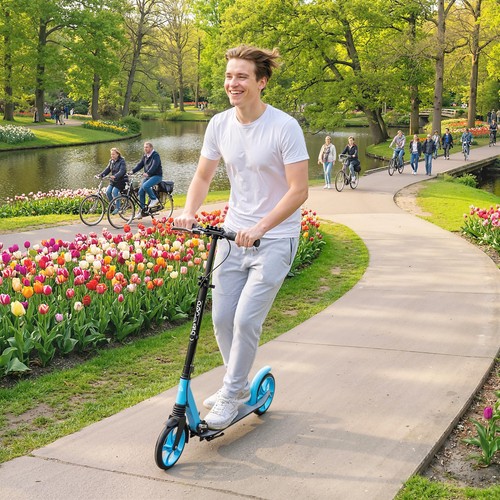 One click folding kick scooter - folding,