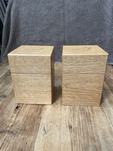 Demijohn pair wooden small - pair,