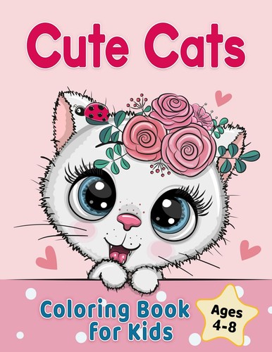 Cute cats coloring book - book, for