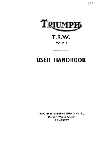 Triumph owners manual book - manual,