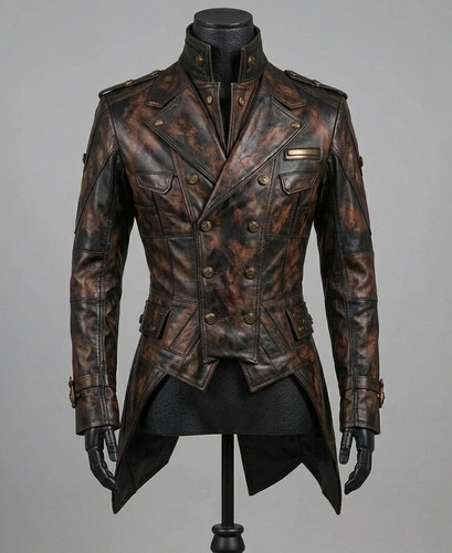 Steampunk leather tailcoat - steampunk,