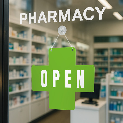 Pharmacy open closed sign - pharmacy,