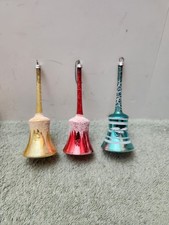 3 Vintage Mercury Glass Bells