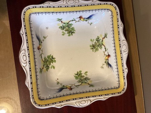 Ceramic dish with bird design - dish,