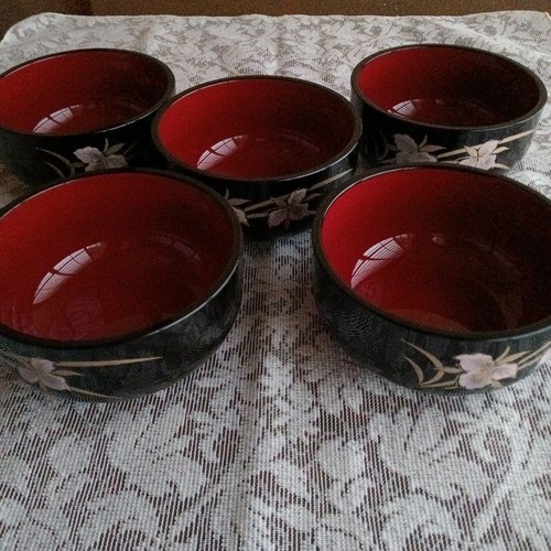 Japanese lacquer bowl set - bowl,
