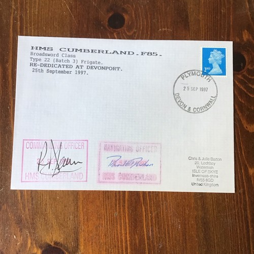 Hms cumberland signed - cumberland,
