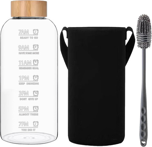 Glass water bottle - bottle, |