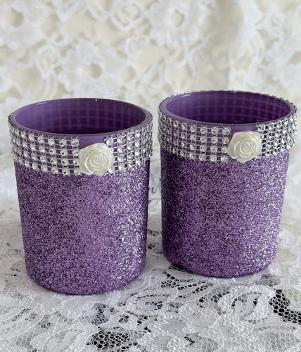 Purple sparkly vase - purple, for