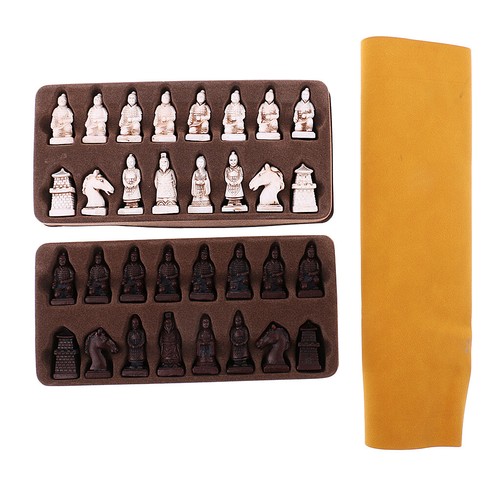 Vintage chess set - vintage, leather