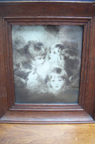 1900s small oak framed - framed, sepia
