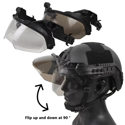 Tactical helmet flip - helmet, goggles