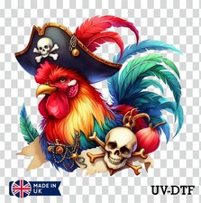 Rooster Pirate UV DTF Sticker