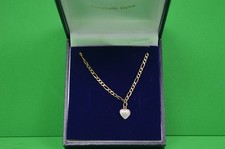 Ladies 9 ct yellow Gold Diamond Heart Bracelet Boxed
