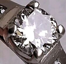 Palladium Diamond Solitaire 0.50Ct Wedding Dress Engagement Ring Size L Rare