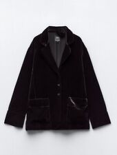 ZARA VELVET BLAZER WITH Limited Edition Size XS-S Black
