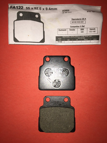 Ebc fa122 brake pads honda - ebc,