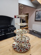 Unique Royal Crown Derby imari 1128 five tier cake stand: firsts