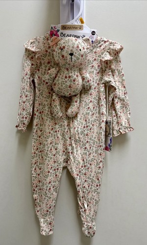 Bear paw baby girls floral - paw,