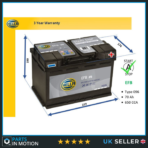 Efb car battery fits - car,