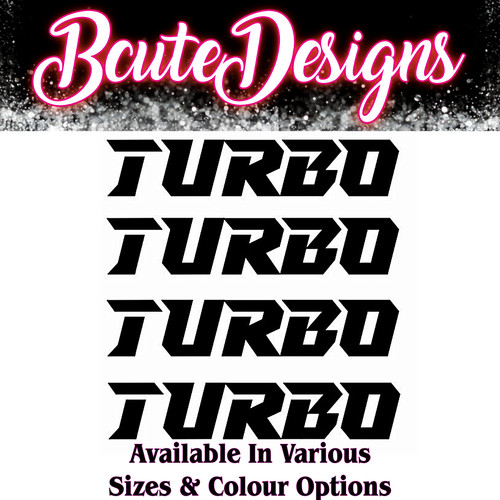 Turbo car vinyl decal - x4,