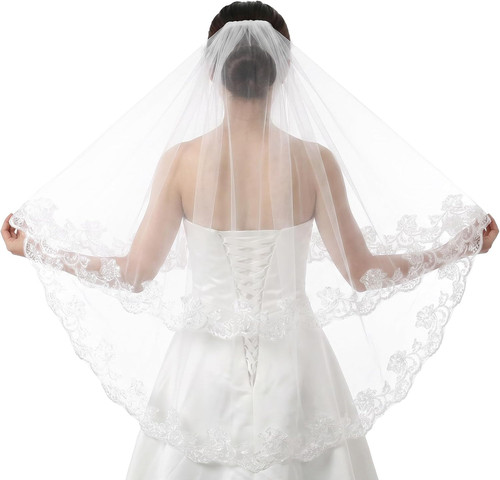 White lace bridal wedding - white,