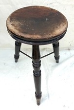 Antique Victorian Ash and Elm Farmhouse Kitchen Stool  : 3 Legs