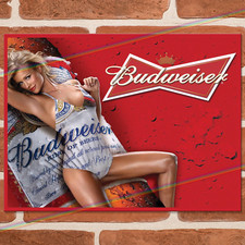 BUDWEISER BIKINI GIRL Metal Signs Man Cave Bar Shed Wall Garage Poster Tin Sign