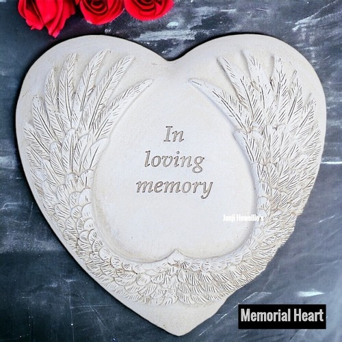 Heart shaped memorial plaque - shaped,