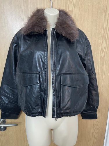 Fluffy collar faux leather - h&m,