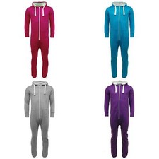Unisex Adults Plain 1Onesie1 | Men's Women's All in One Loungewear Jumpsuit