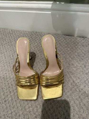 Zara size gold sandals mules - zara,