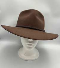 NEW Akubra Western Cowboy Hat Snowy River Pure Fur Felt Brown Size 59