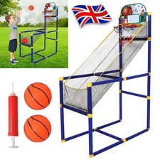 Children Indoor Outdoor Arcade Style Basketballs Stand With Net Hoop Balls Pump