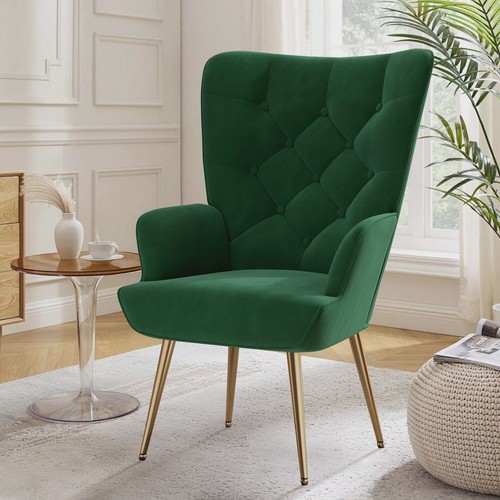 Velvet wingback armchair gold - wingback,