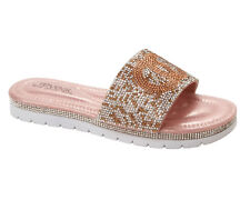 WOMENS ROSE GOLD DIAMANTE SLIP