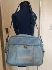 SEVENTIES ACKOLITE BLUE VINYL SPORTS FLIGHT SHOULDER BAG HOLDALL  MODS RETRO #Z