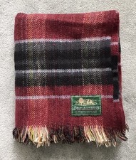 Bronte Tweeds Pure Wool Checked Blanket Throw Travel Rug Yorkshire Made 