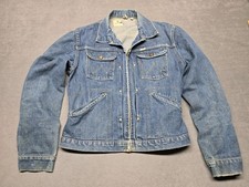 Vintage Wrangler Jacket Size 40 Blue Bell Sanforized Denim Distressed Selvedge
