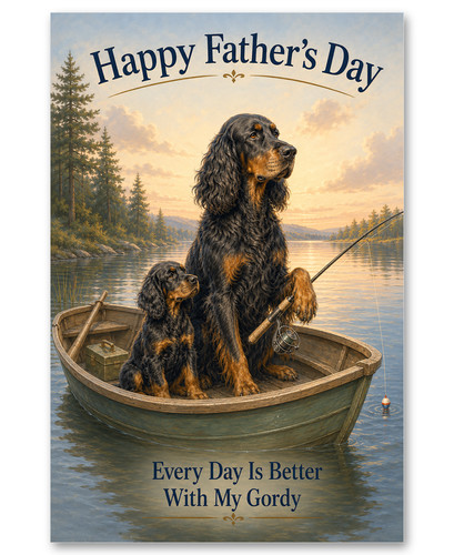Gordon setter boat fishing - boat, on