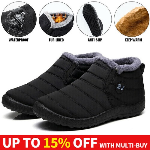 Women warm snow boots fur - snow,