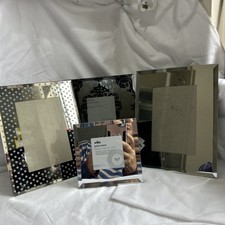 Photo Frame Bundle Of 4, Glass Mirrored Photo Frames X 4, Different Sizes