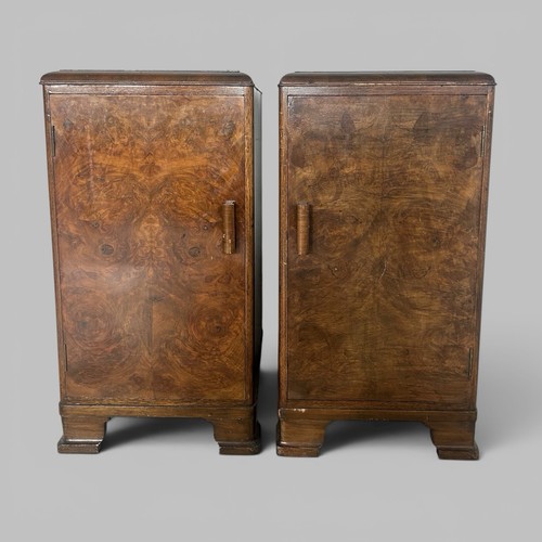 Pair 1930s burr walnut - of,
