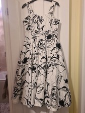 The Collection. Debenhams. Black And White Fit And Flare Dress. Size 16
